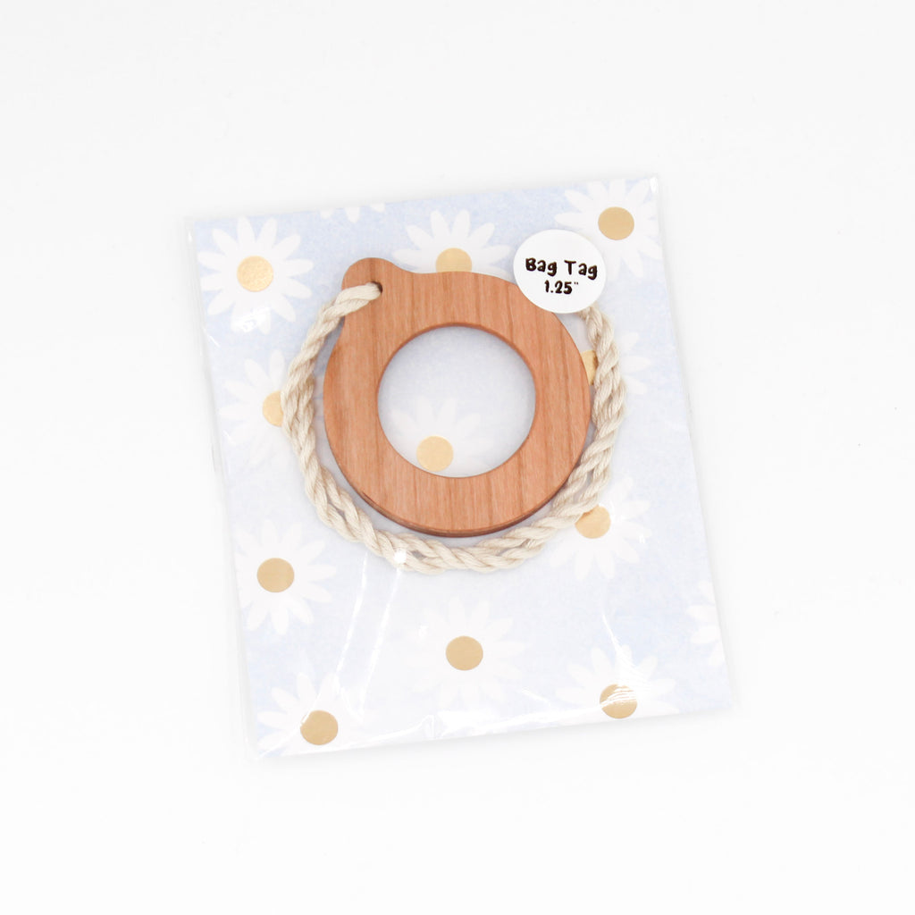 Cherry Wood Bag Tag | Self Finishing | Fits 1.25" Canvas