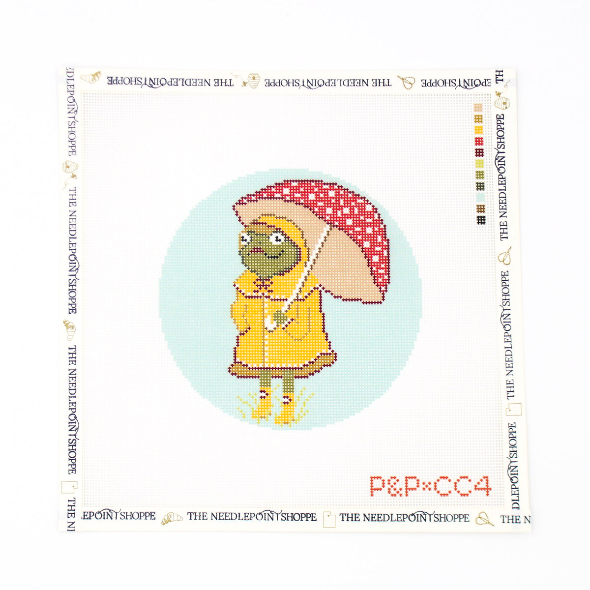Rainy Ribbit Needlepoint Canvas