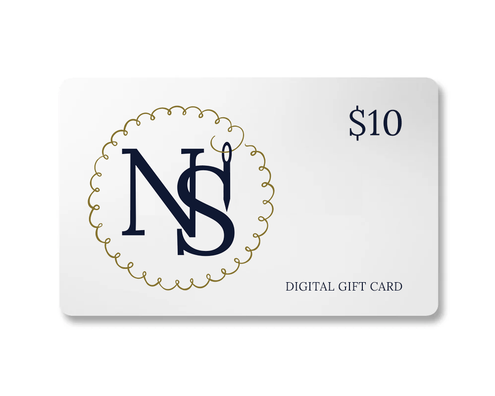 Digital gift card with a logo and value of $10 on a white background