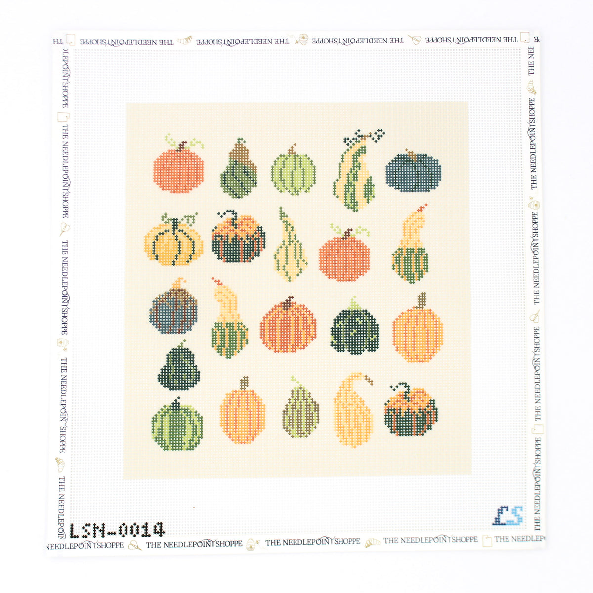 Gourd and Pumpkin Pattern Needlepoint Canvas