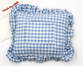 What’s The Stitch Blue Gingham Self-Finishing Pillow