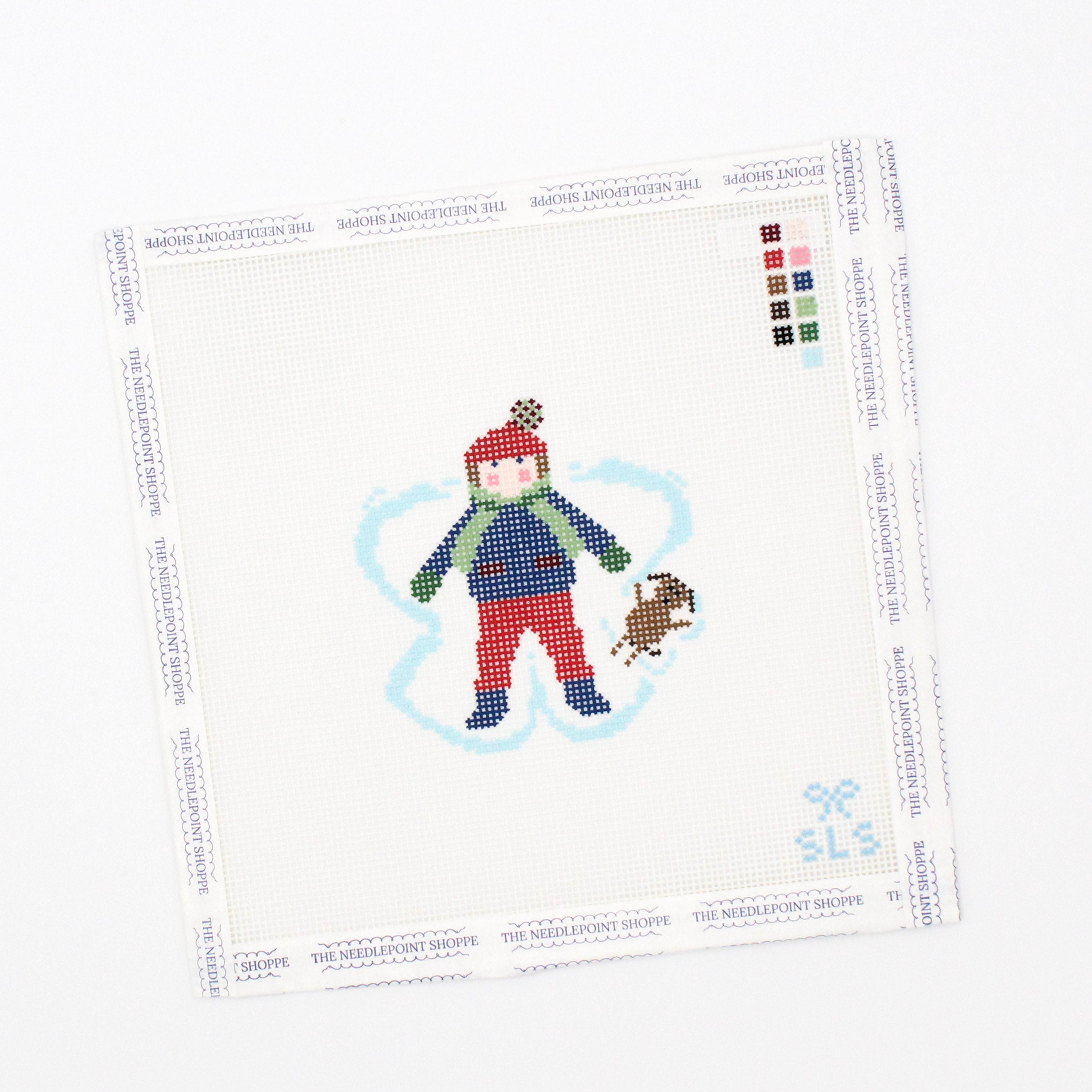 Snow Angel Boy with Dog