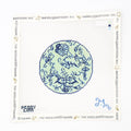 Blue and Green Floral - Round Needlepoint Canvas