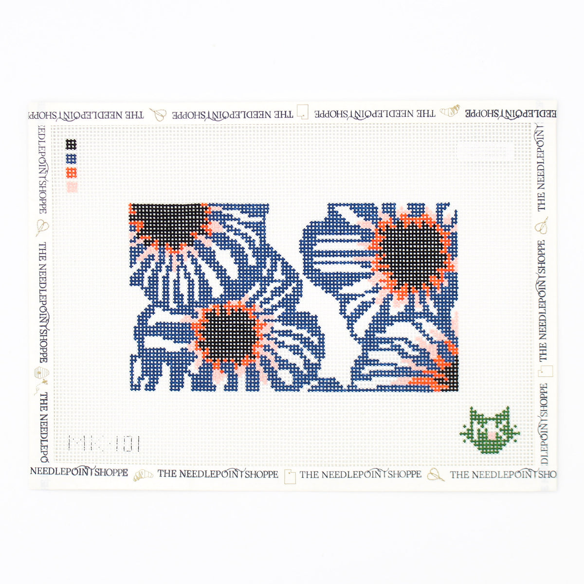 Poppy White Background Sunglass Case Needlepoint Canvas