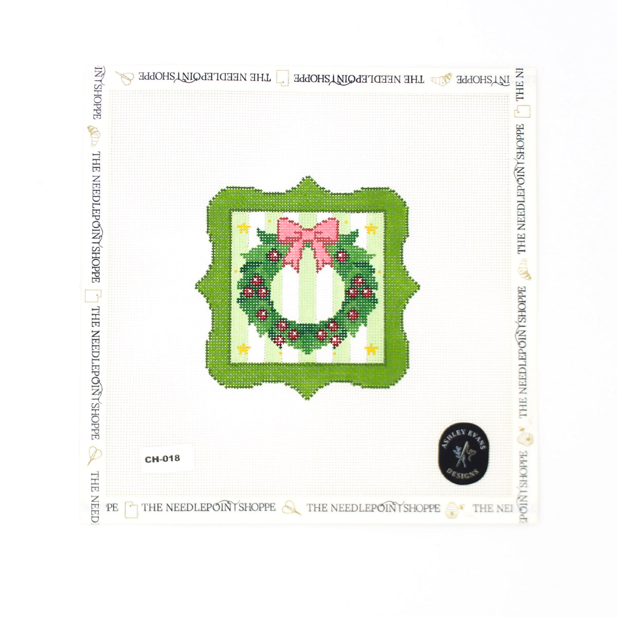 The Welcome Wreath Christmas Needlepoint Canvas
