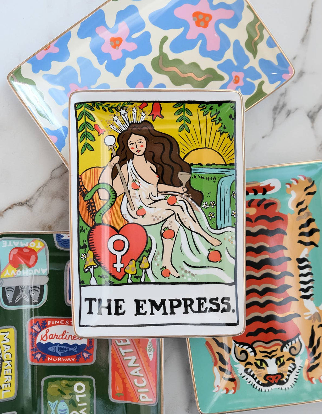 Porcelain Trinket Tray | Trippy Daisies