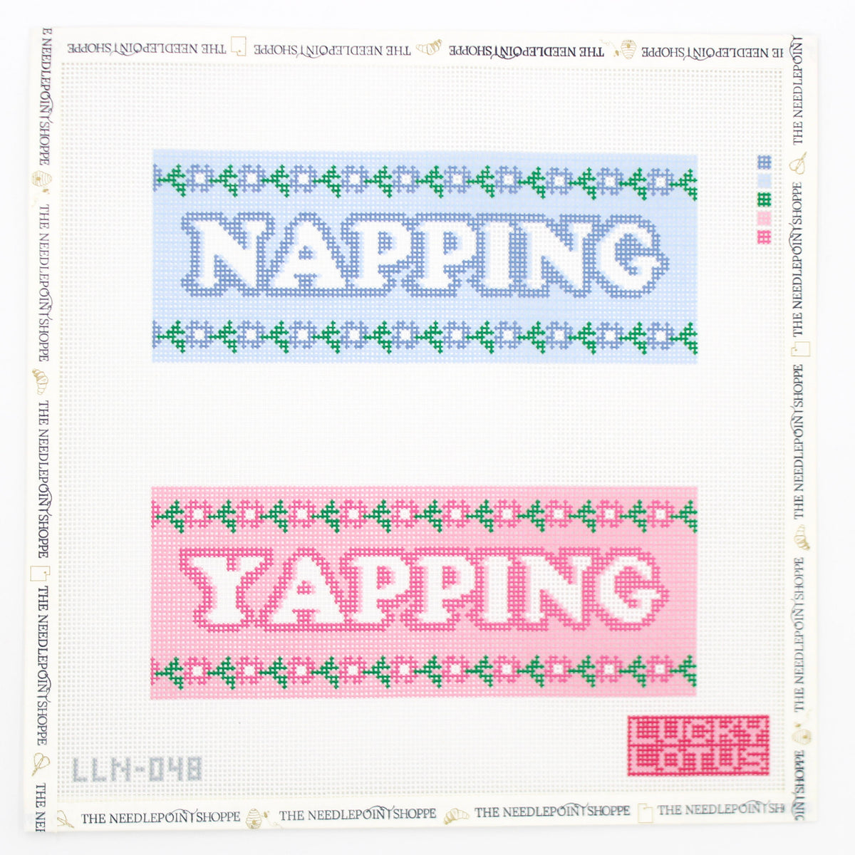 Napping & Yapping Two Sided Door Sign Needlepoint Canvas