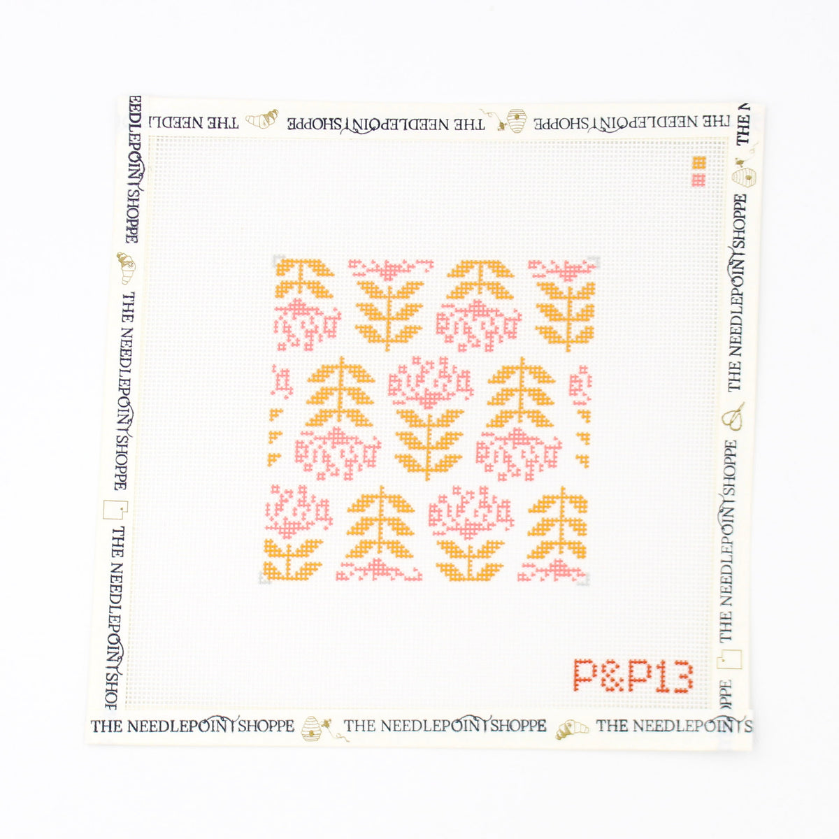 Blocked Begonia Coaster Coaster Needlepoint Canvas