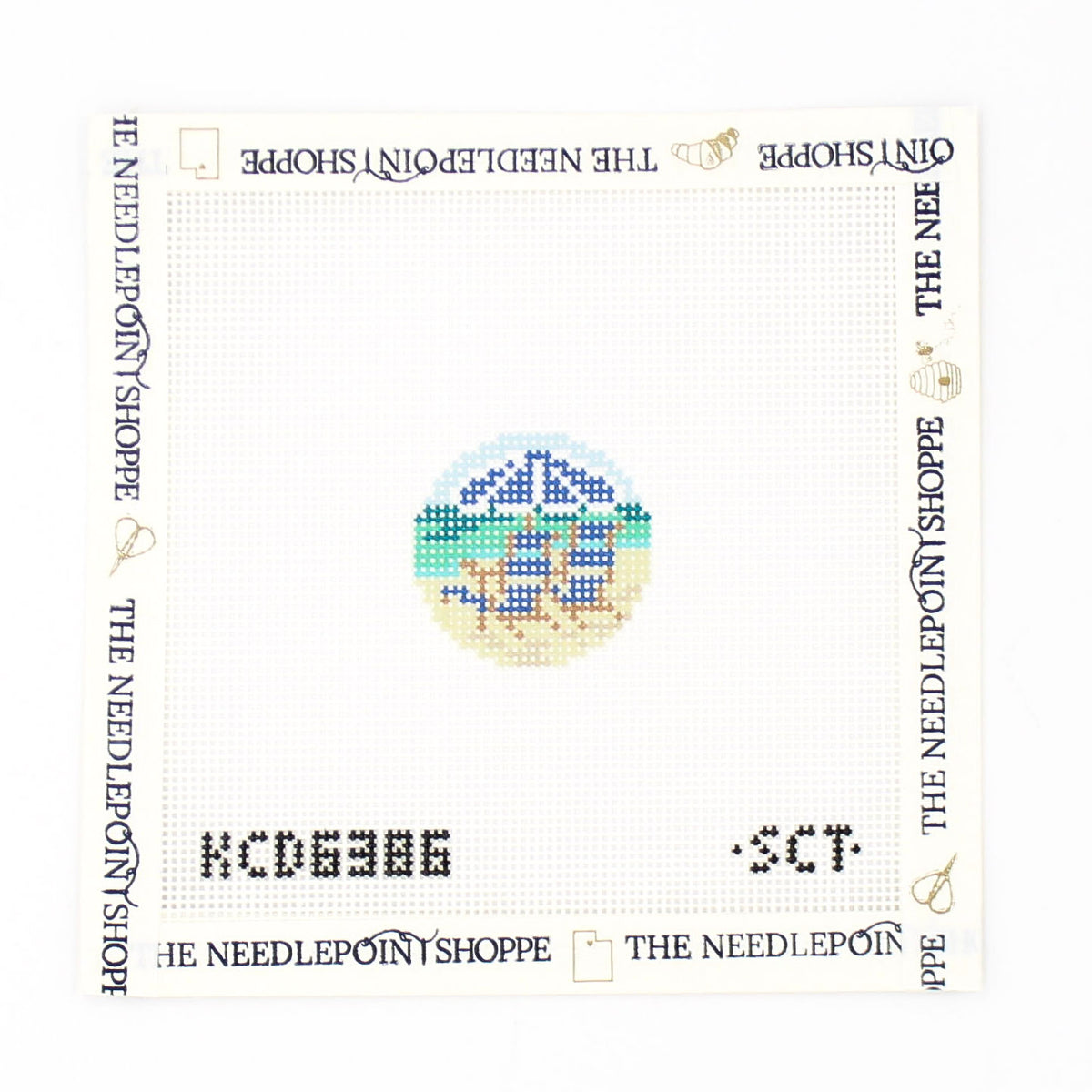 Beach Chairs Fob Needlepoint Canvas
