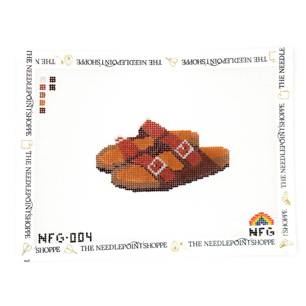 Leather Birks Sandals Needlepoint Canvas