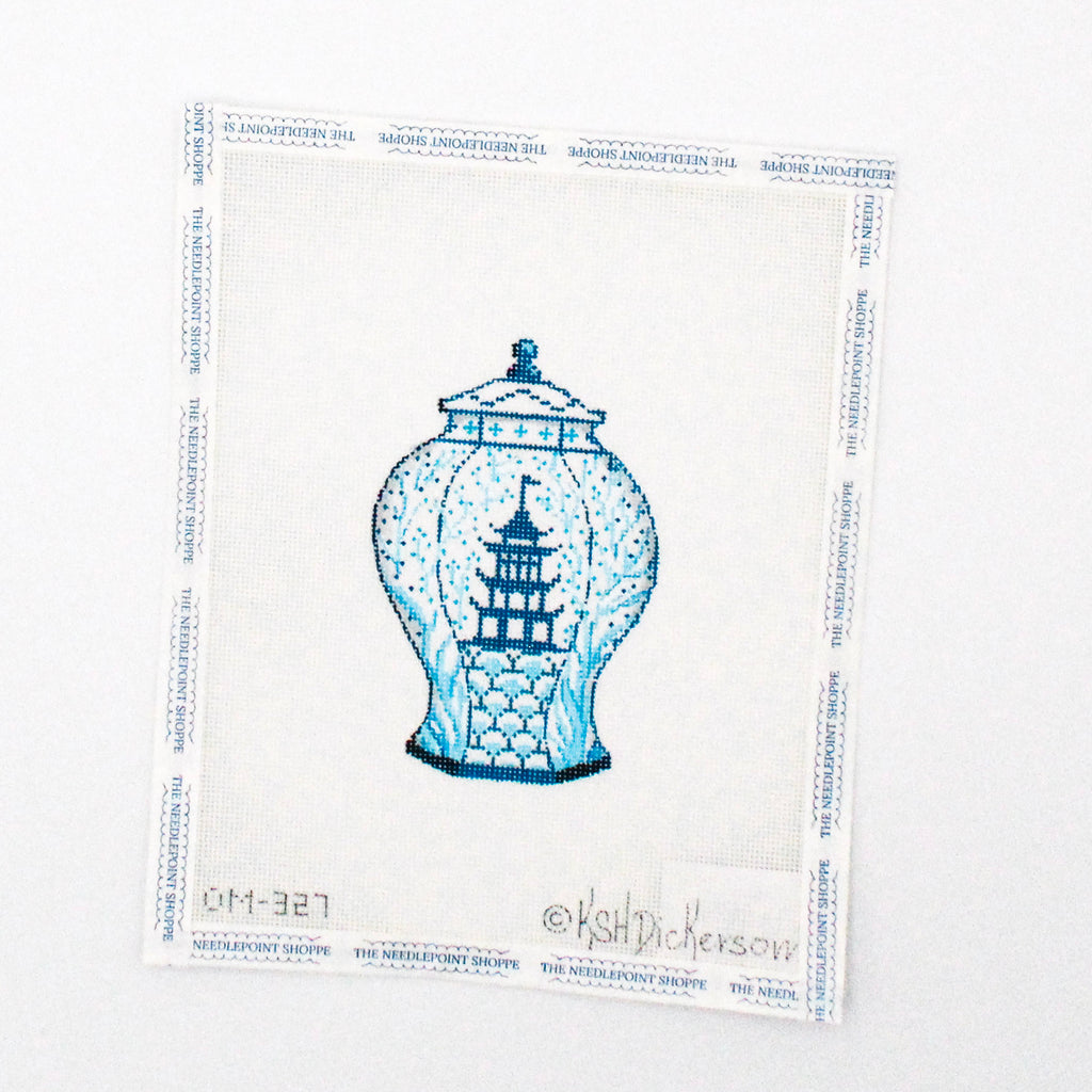Kate Dickerson Mini Chinoiserie Pot - Blue Pagoda w/ Vines