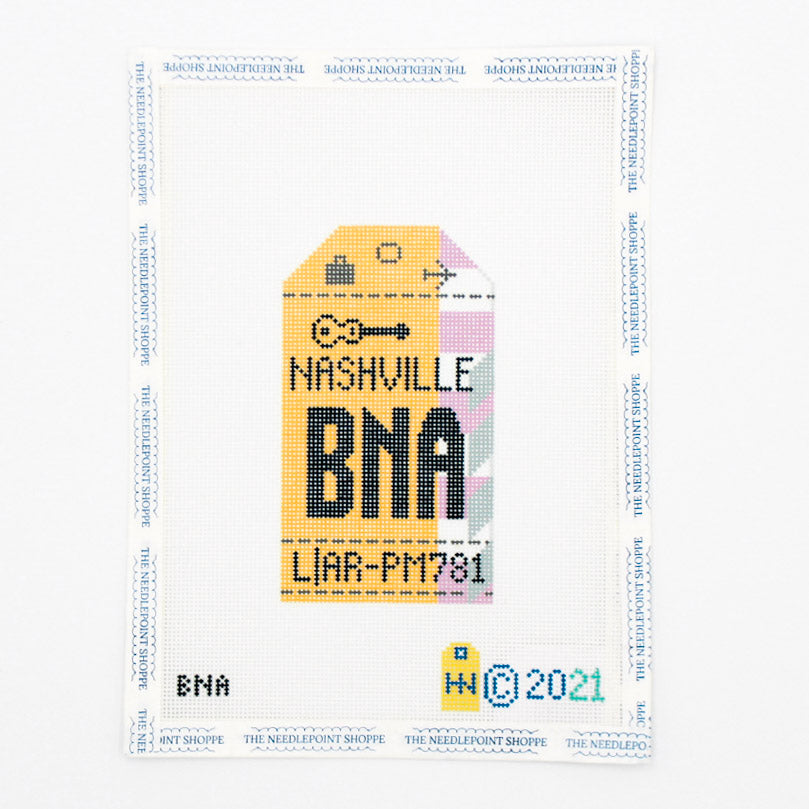 Nashville Vintage Travel Tag Canvas