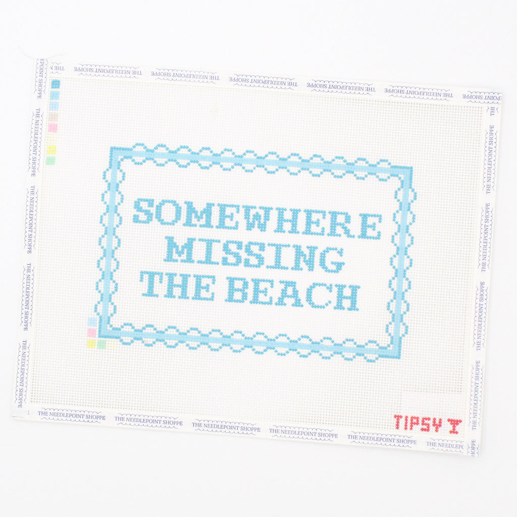 Somewhere Missing the Beach Needlepoint Canvas