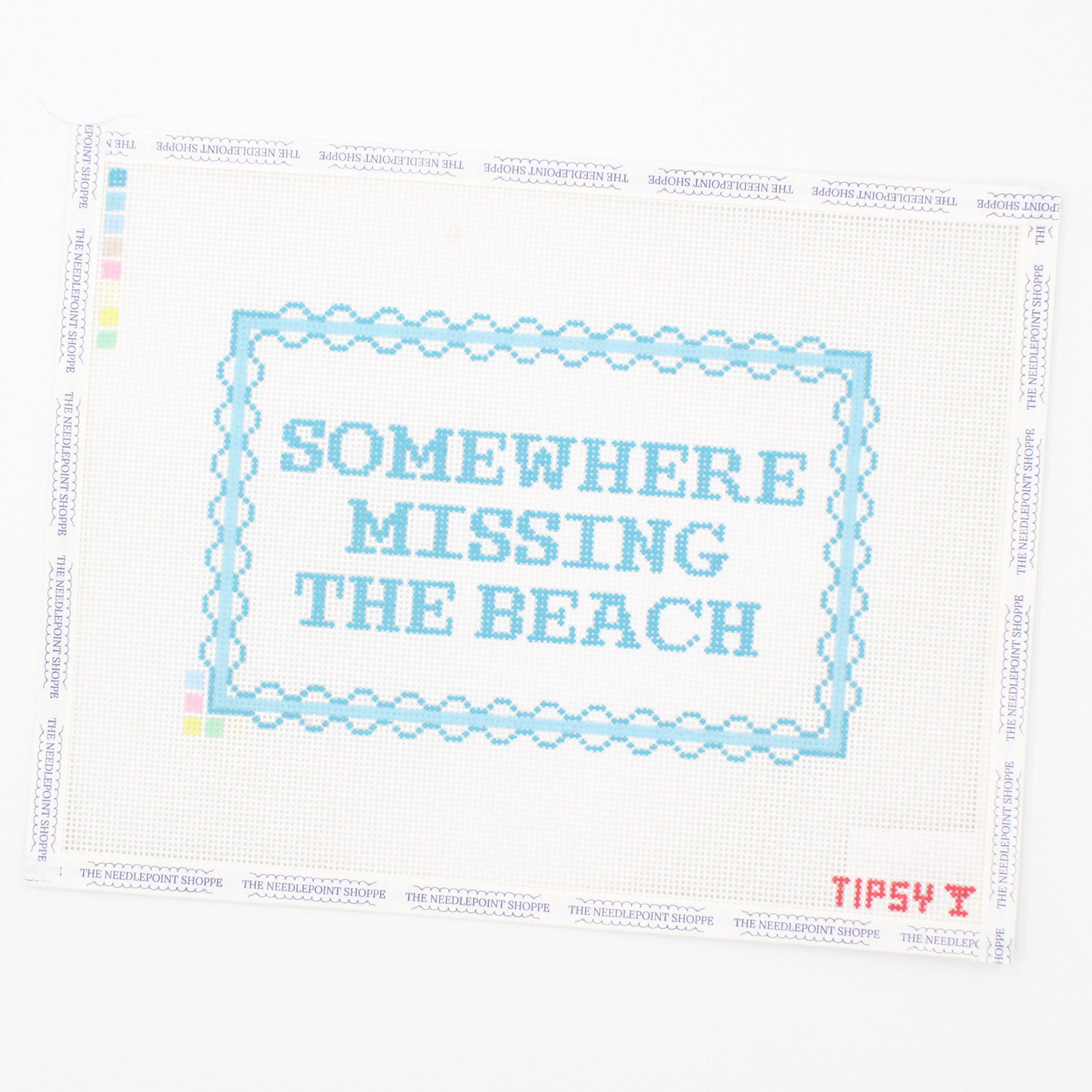 Somewhere Missing the Beach Needlepoint Canvas