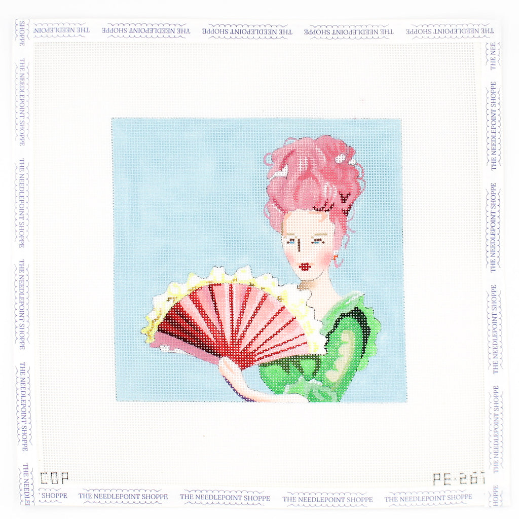 PE267- Pink Haired Woman with Fan