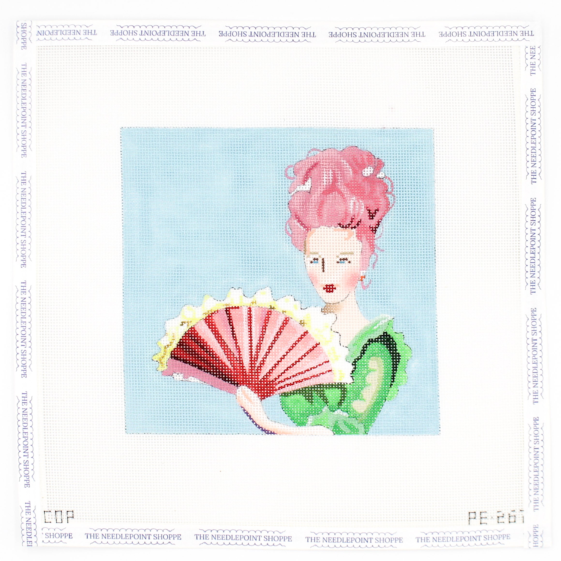 PE267- Pink Haired Woman with Fan