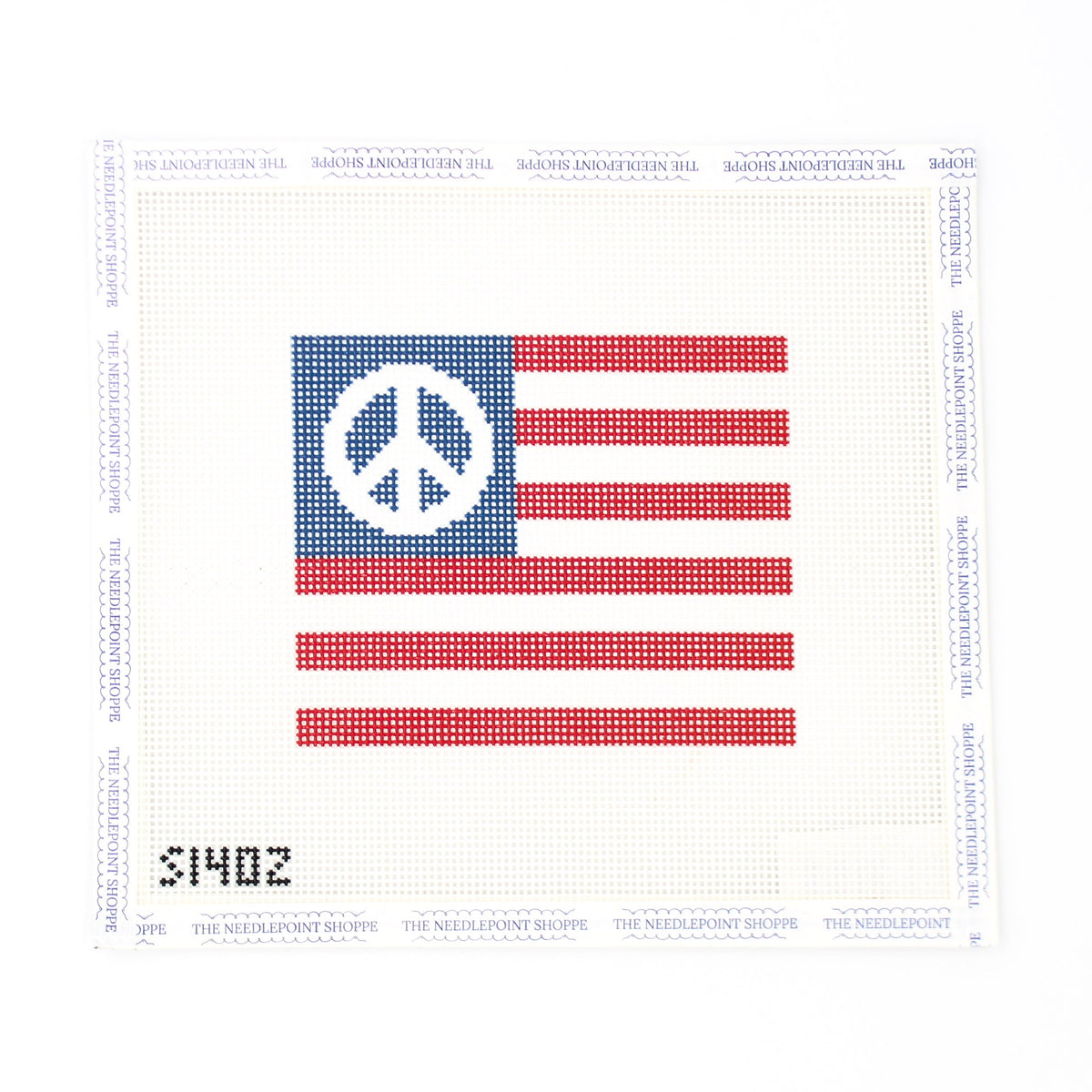 Small Peace American Flag Printed Needlepoint Canvas