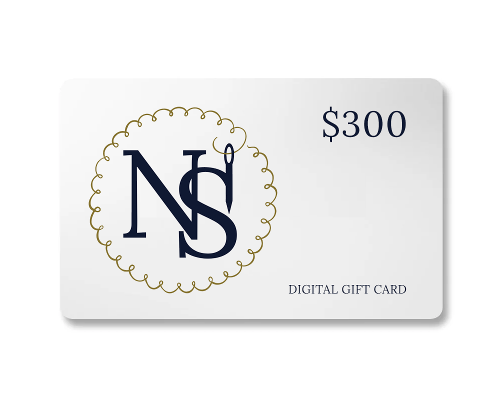 Digital gift card with a logo and value of $300 on a white background