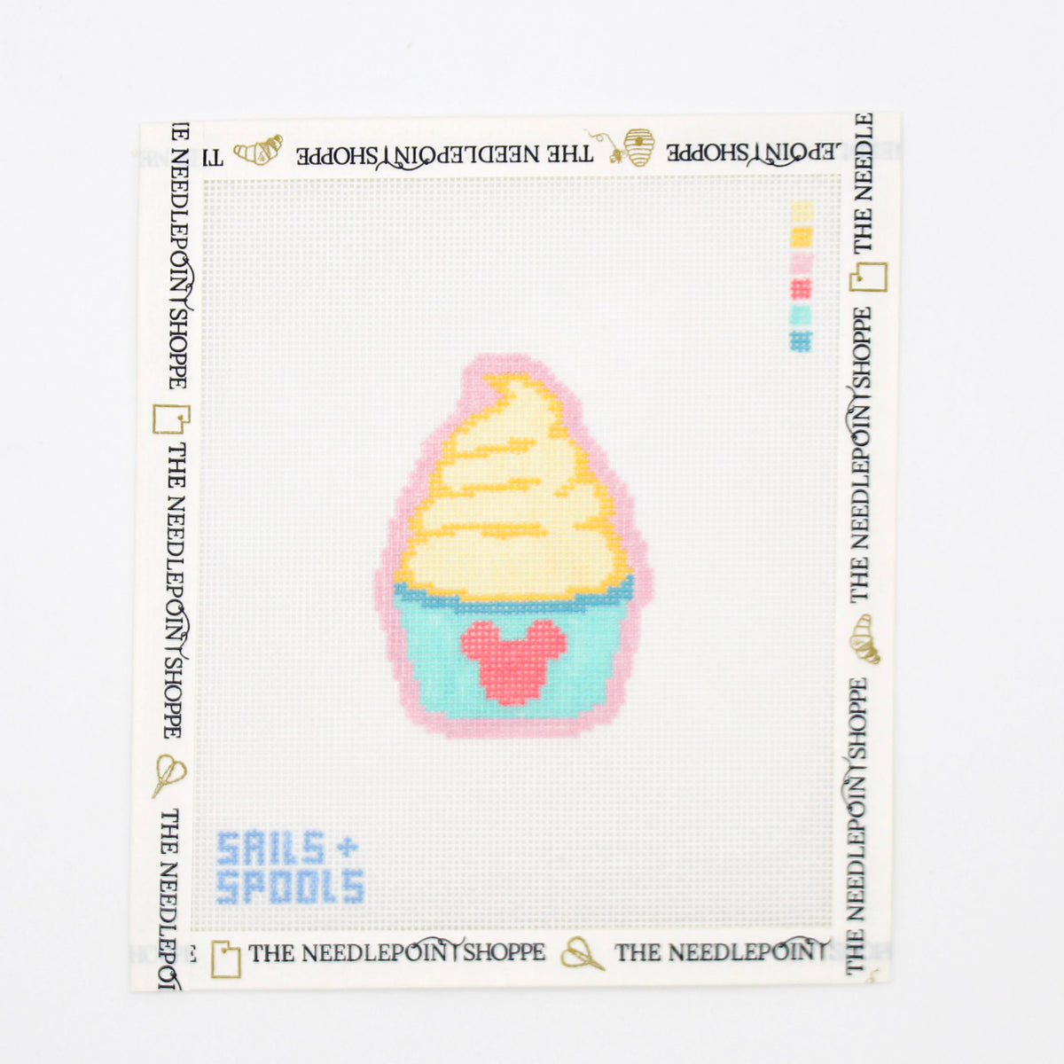 Mini Pineapple Dole Whip Needlepoint Canvas