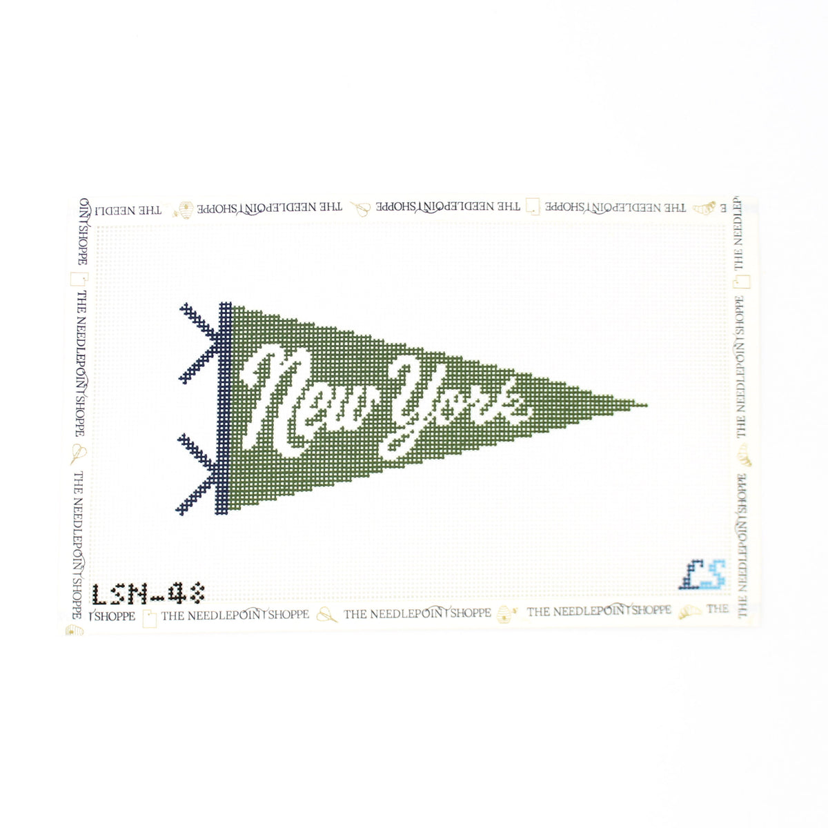 New York Pennant Flag Needlepoint Canvas