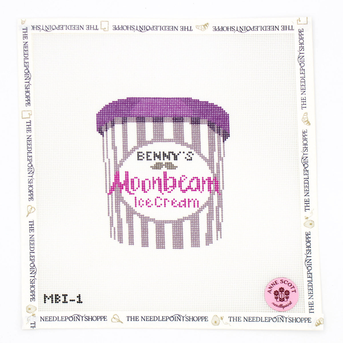Benny's Moonbeam Ice Cream Needlepoint Canvas