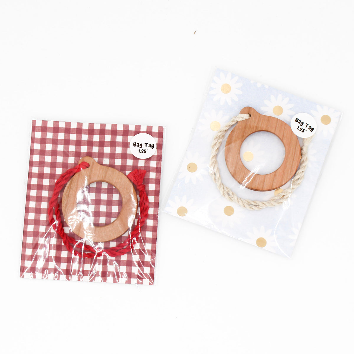 Cherry Wood Bag Tag | Self Finishing | Fits 1.25" Canvas