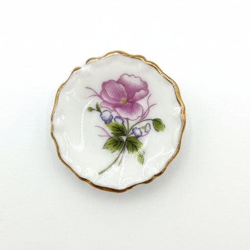 Vintage Mini Ceramic Plate Needle Minder