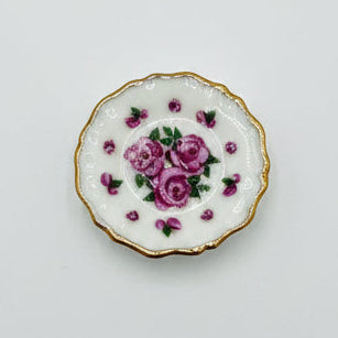 Vintage Mini Ceramic Plate Needle Minder