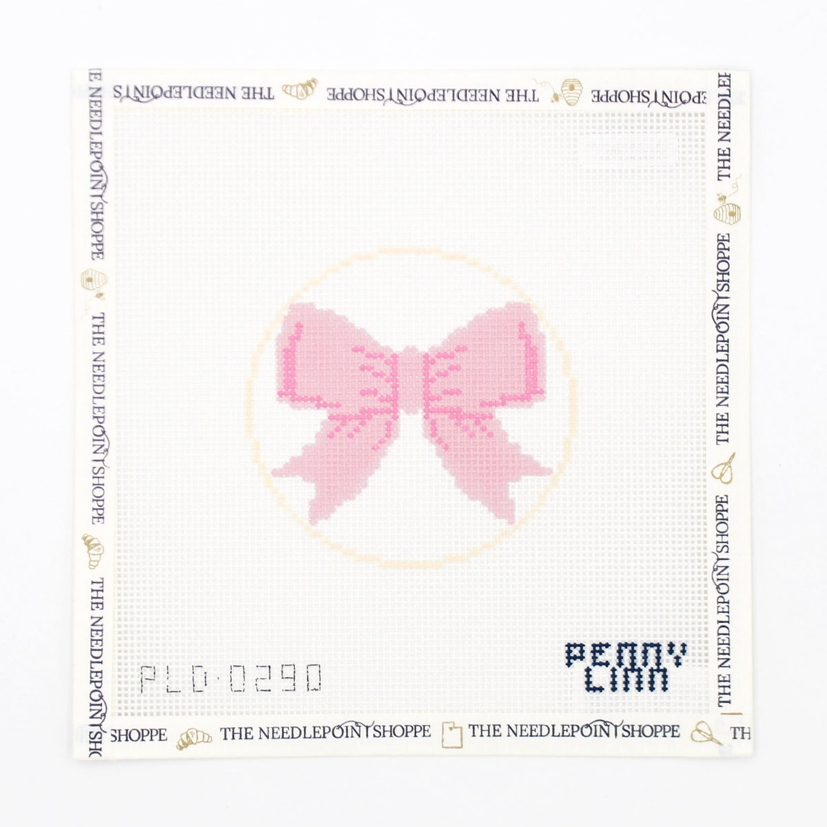 Beginner Bow Pink Needlepoint Canvas