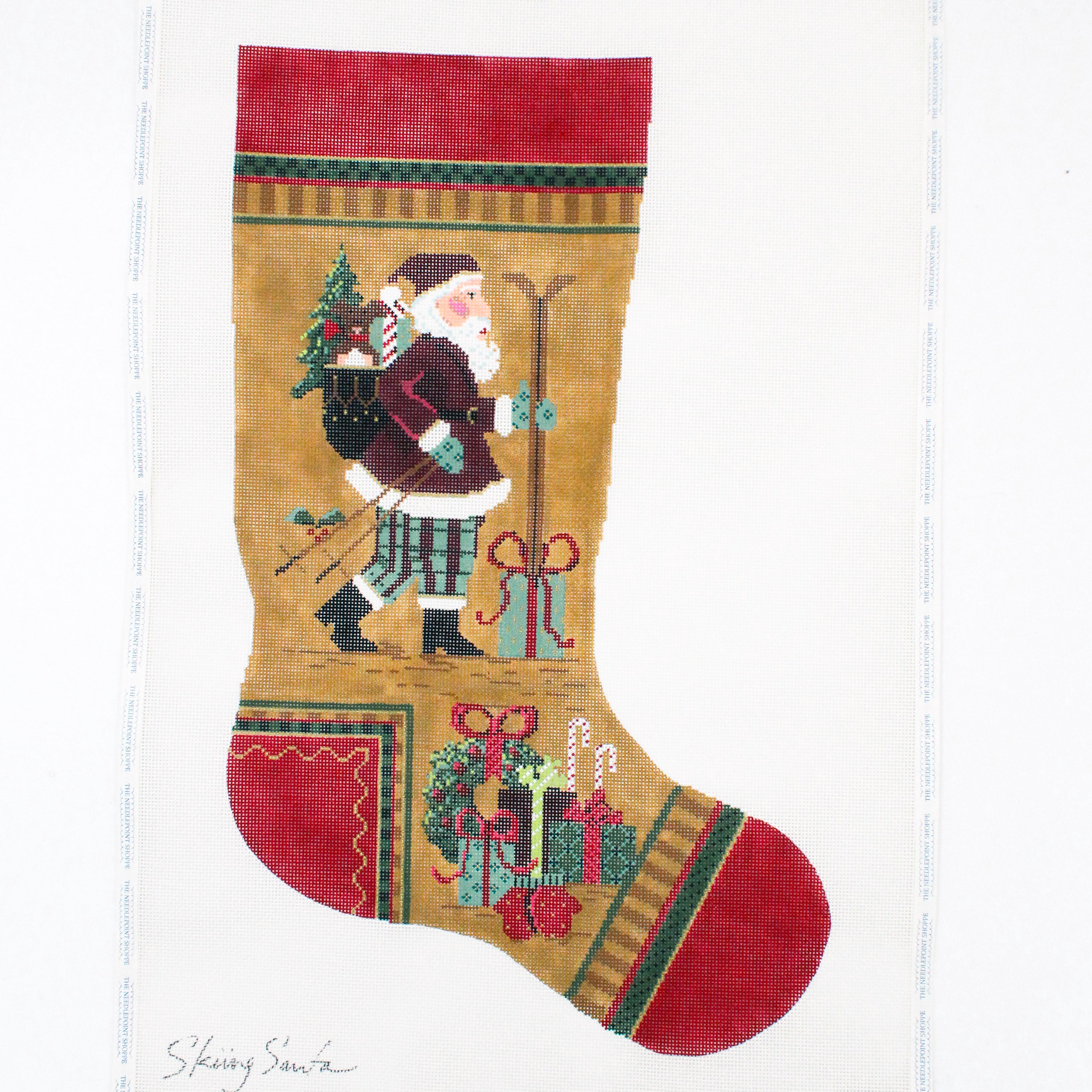 Santa Skiing Stocking