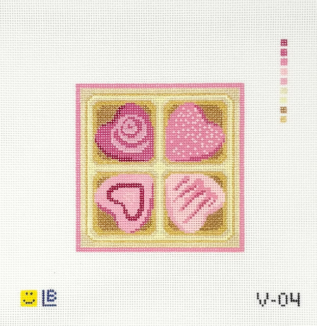 4-Piece Pink Hearts Box