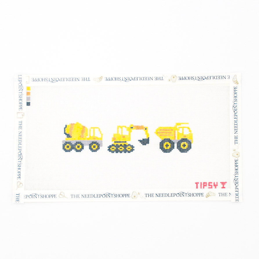 Construction Trio Needlepoint Canvas