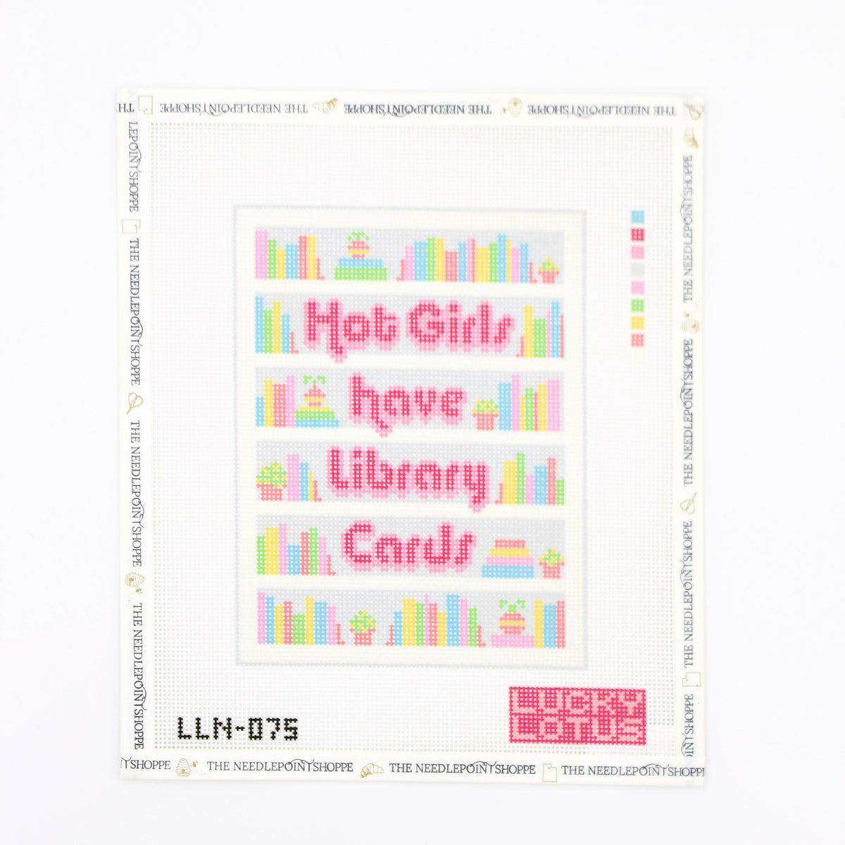 Hot Girls Have Library Cards Needlepoint Canvas