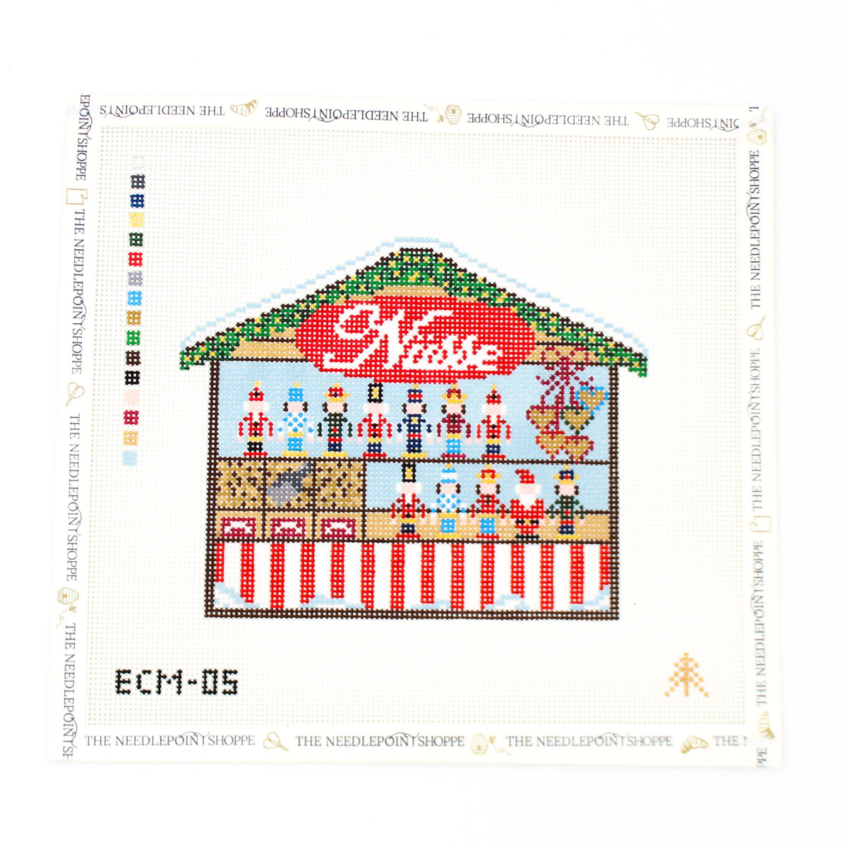 European Christmas Market Nusse (Nutcracker) Stall Needlepoint Canvas 13 Mesh