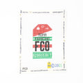 Roma Fiumicino Vintage Travel Tag Canvas