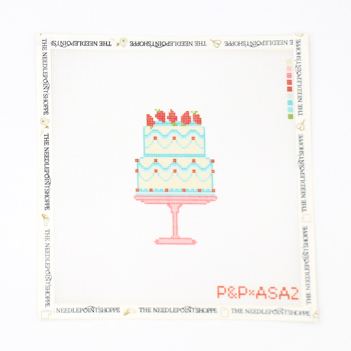 Confection Cake Blue Needlepoint Canvas