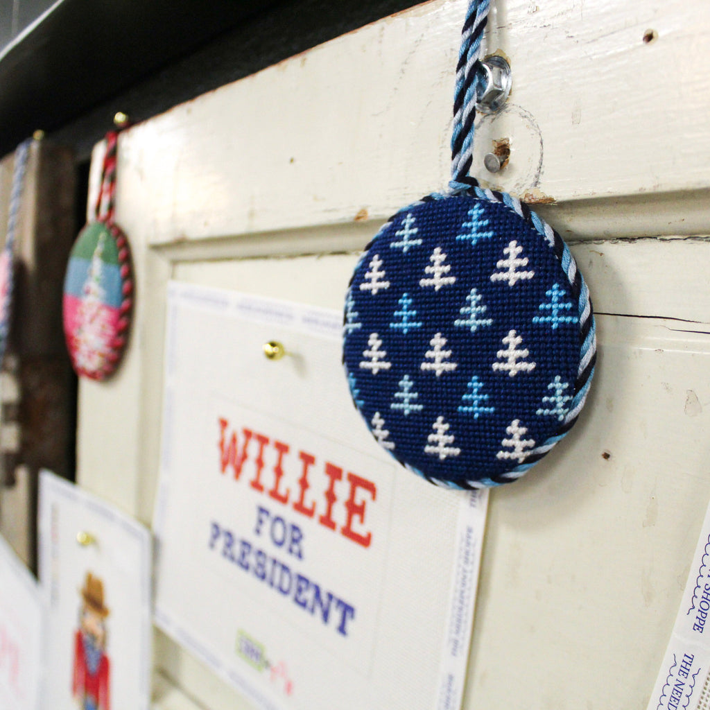 Round Needlepoint Ornament Finishing Class with Andie