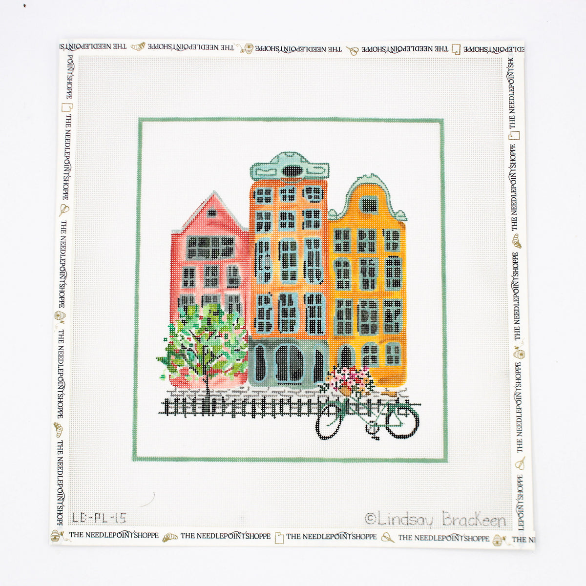 Amsterdam Houses with Bicycle Needlepoint Canvas