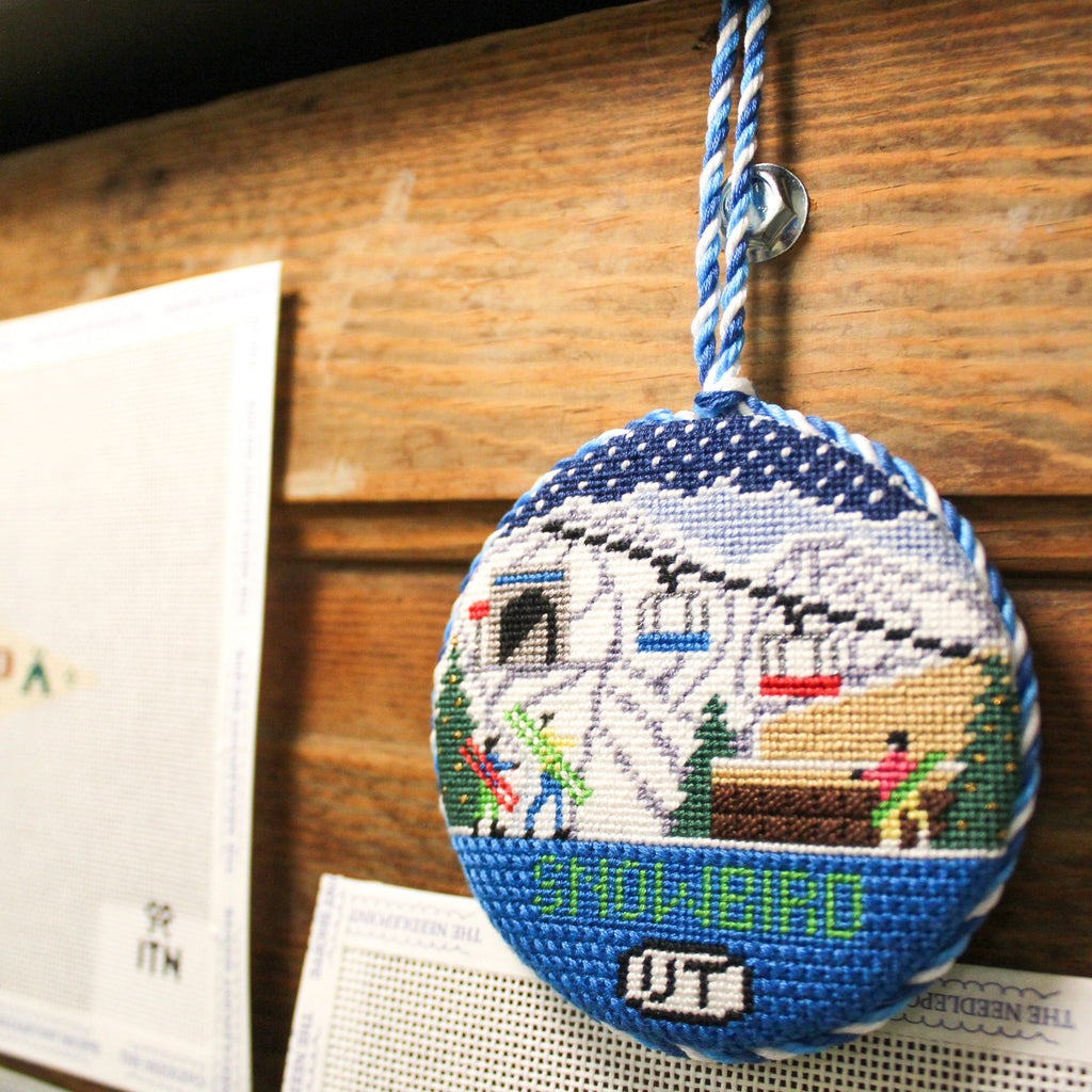 Round Needlepoint Ornament Finishing Class with Andie