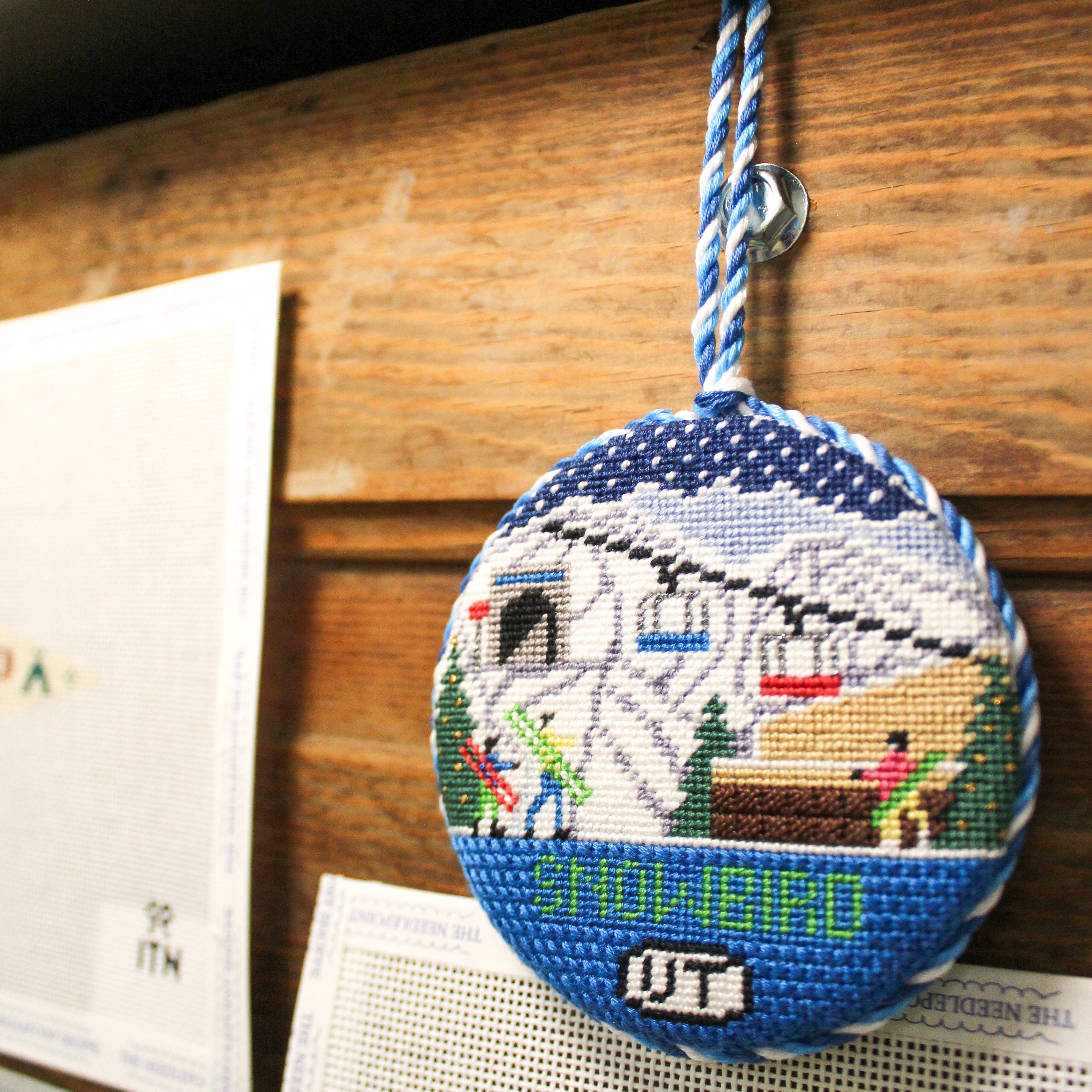 Round Needlepoint Ornament Finishing Class with Andie