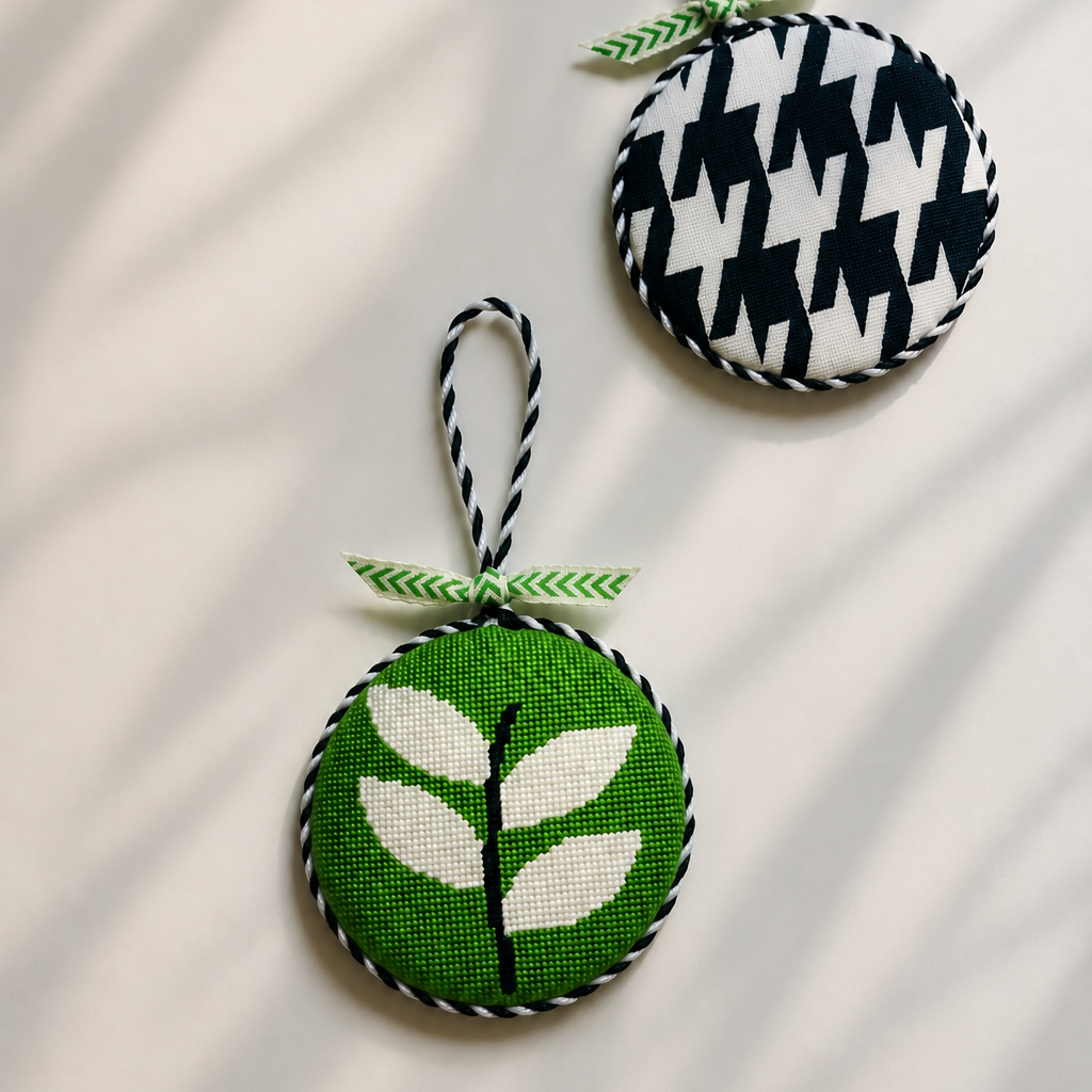 Round Needlepoint Ornament Finishing Class with Amy Lattin
