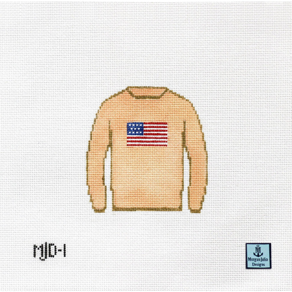 American Flag Sweater Cream