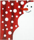 Snowman on Red Needlepoint Canvas