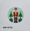 Blue Santa Nutcracker Round
