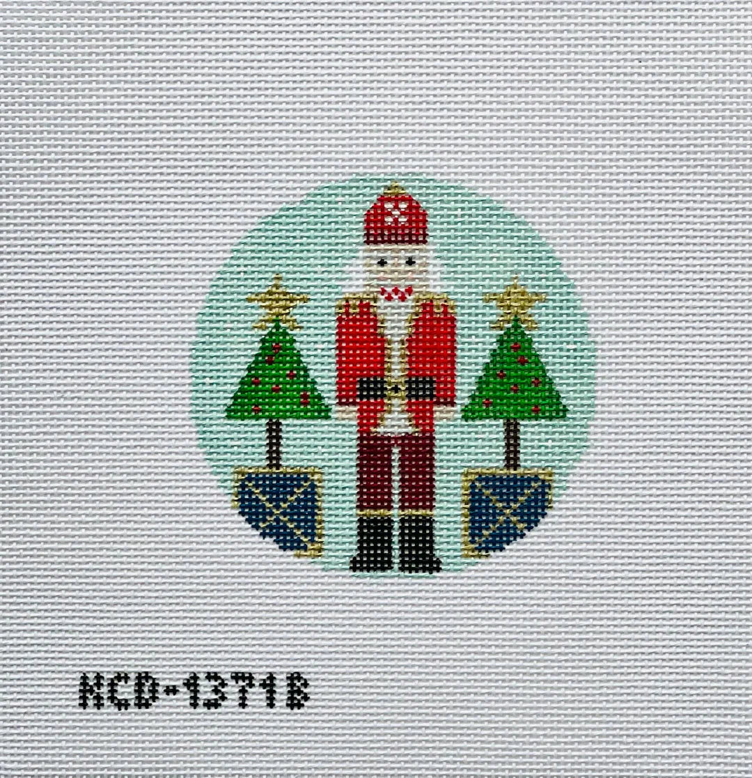 Blue Santa Nutcracker Round