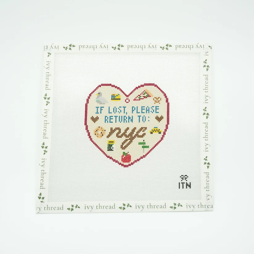 If Lost Please Return to NYC Needlepoint Canvas