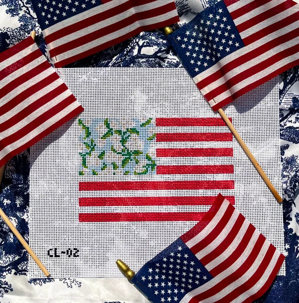 Floral Flag Needlepoint Canvas