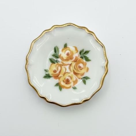 Vintage Mini Ceramic Plate Needle Minder