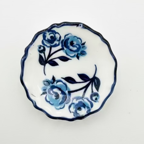 Vintage Mini Ceramic Plate Needle Minder