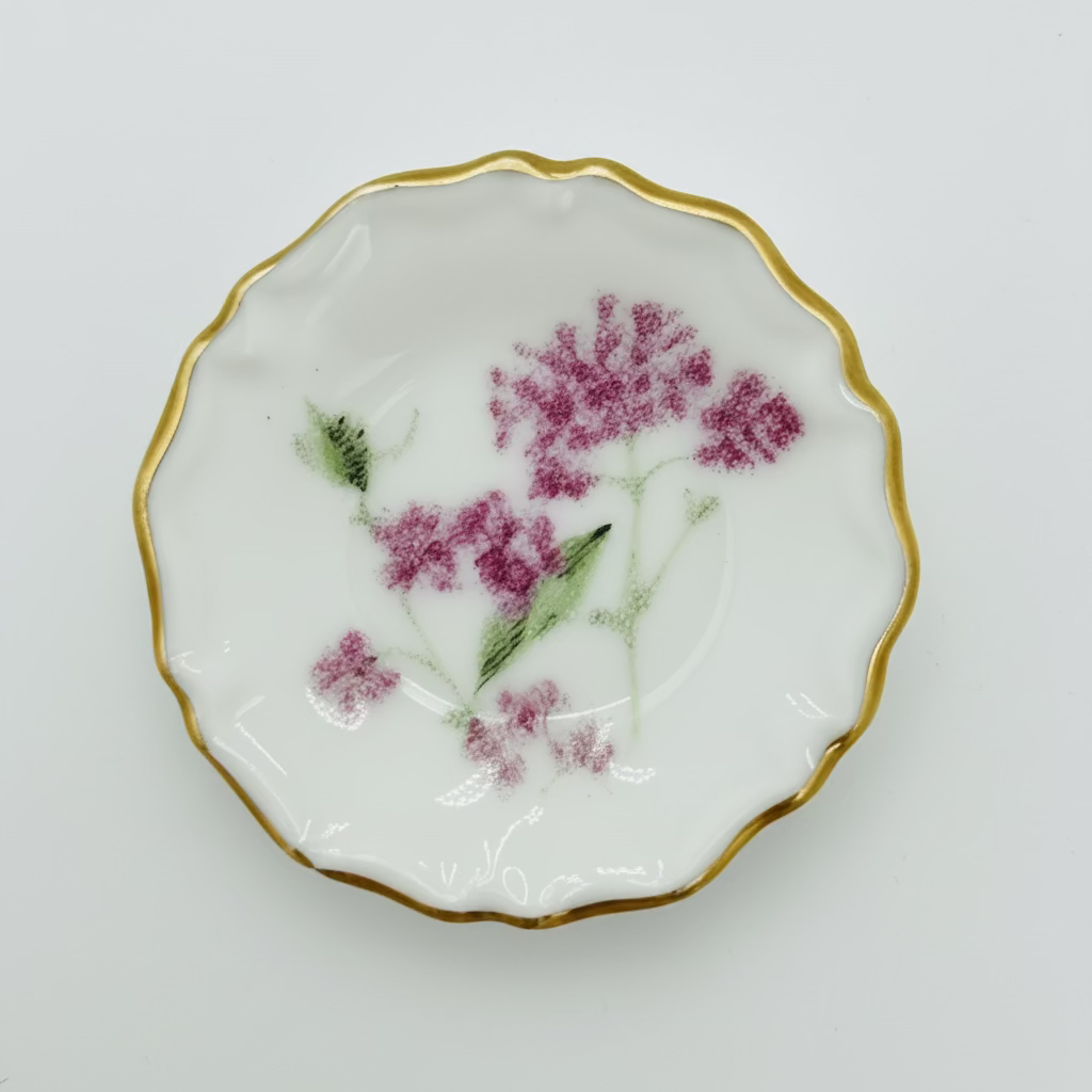 Vintage Mini Ceramic Plate Needle Minder